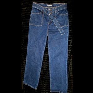 Rag & Bone Dark Blue Trouser Style Denim Jeans with Belt. Sz 10